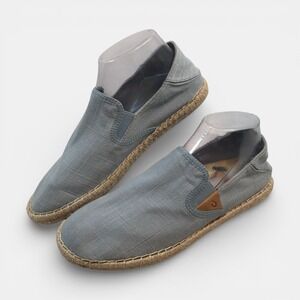 Olukai Kaula Pa'a Kapa Linen Lanai Breeze Blue Espadrilles Womens US 9 EU 39